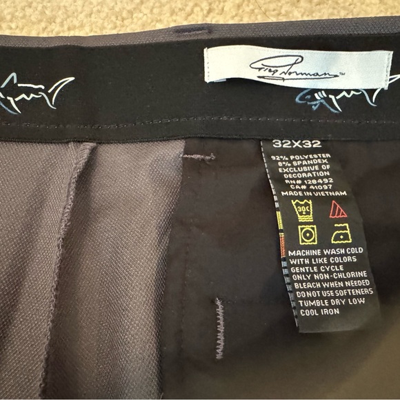 NWOT Greg Norman Collection Gray Dress Pants With Shark Logo - Picture 6 of 7